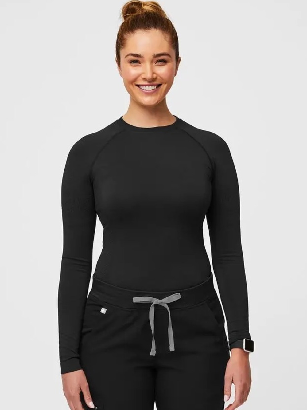 Figs Salta Seamless Longsleeve Underscrub Black Women’s XS